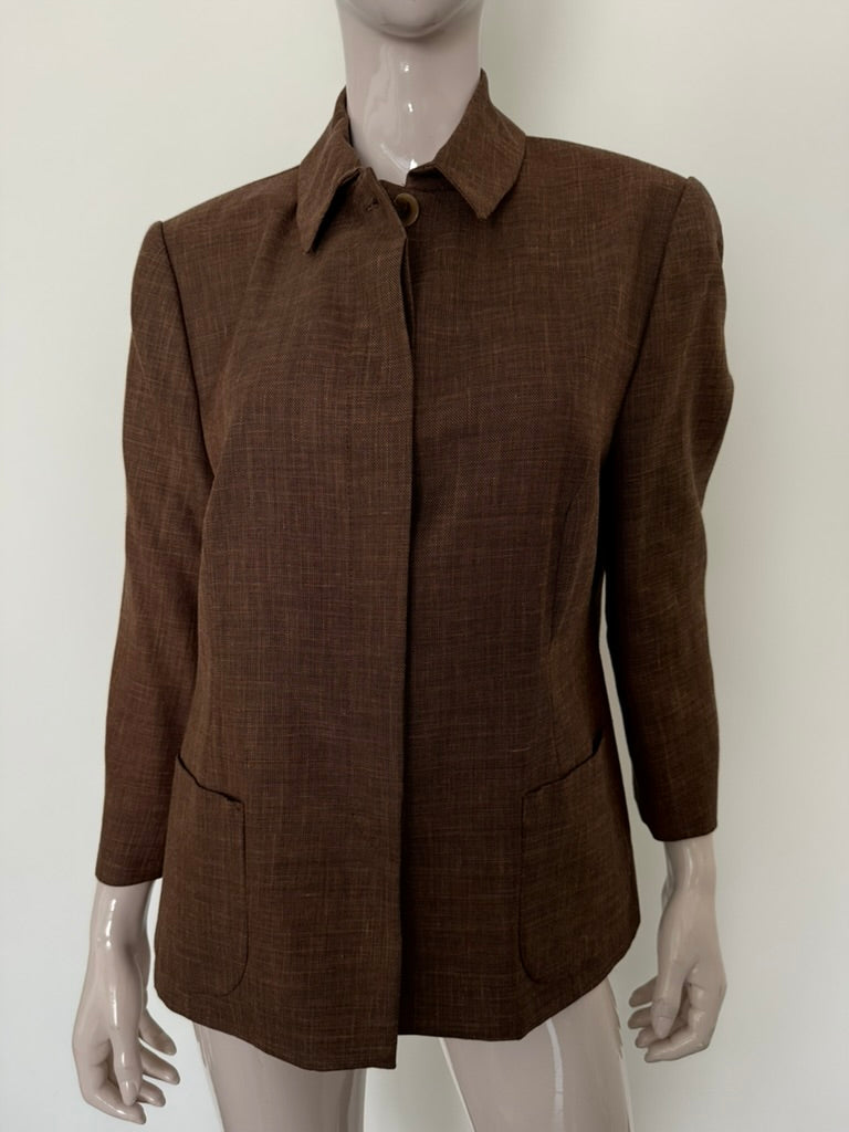emine’ - Blazer - bruin, verborgen sluiting, opgestikte zakken - XL