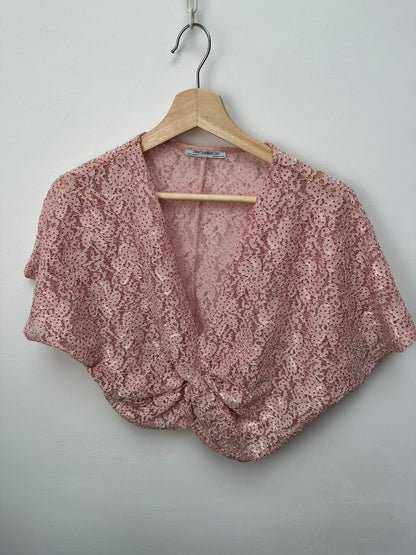 Zara roze cropped top maat M