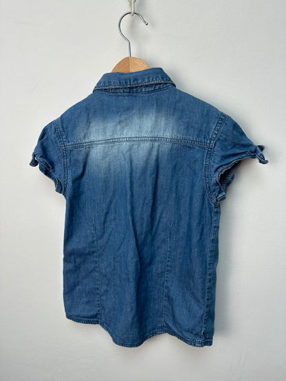 Mayoral jeans blouse met korte mouw maat 7 - 122