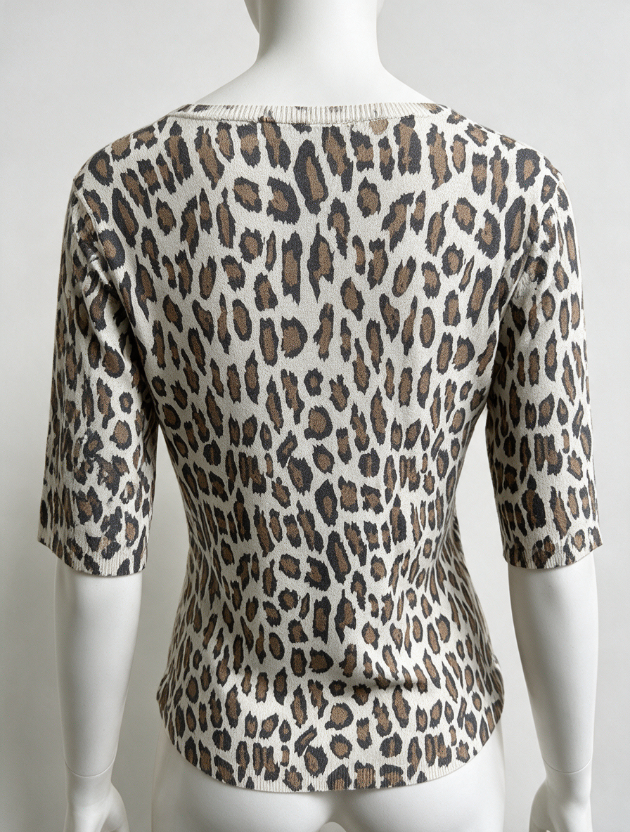Gerard Darel - T-shirt - panterprint, ronde hals, korte mouw - M