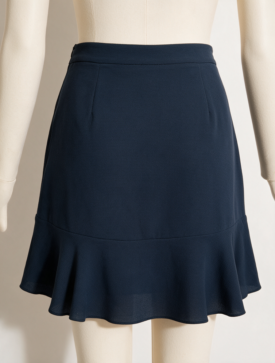 Modström - Rok - blauw, asymmetrische zoom, ruches - XS