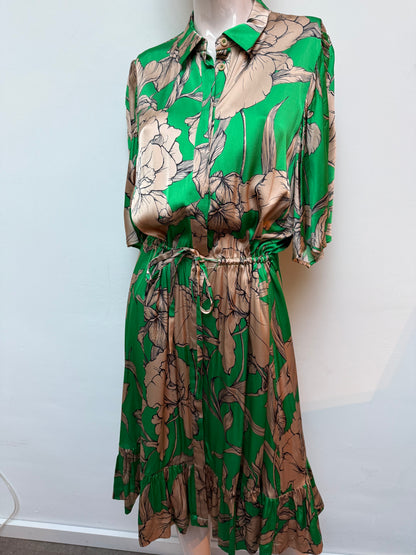 Munthe jurk groen/beige maat 40