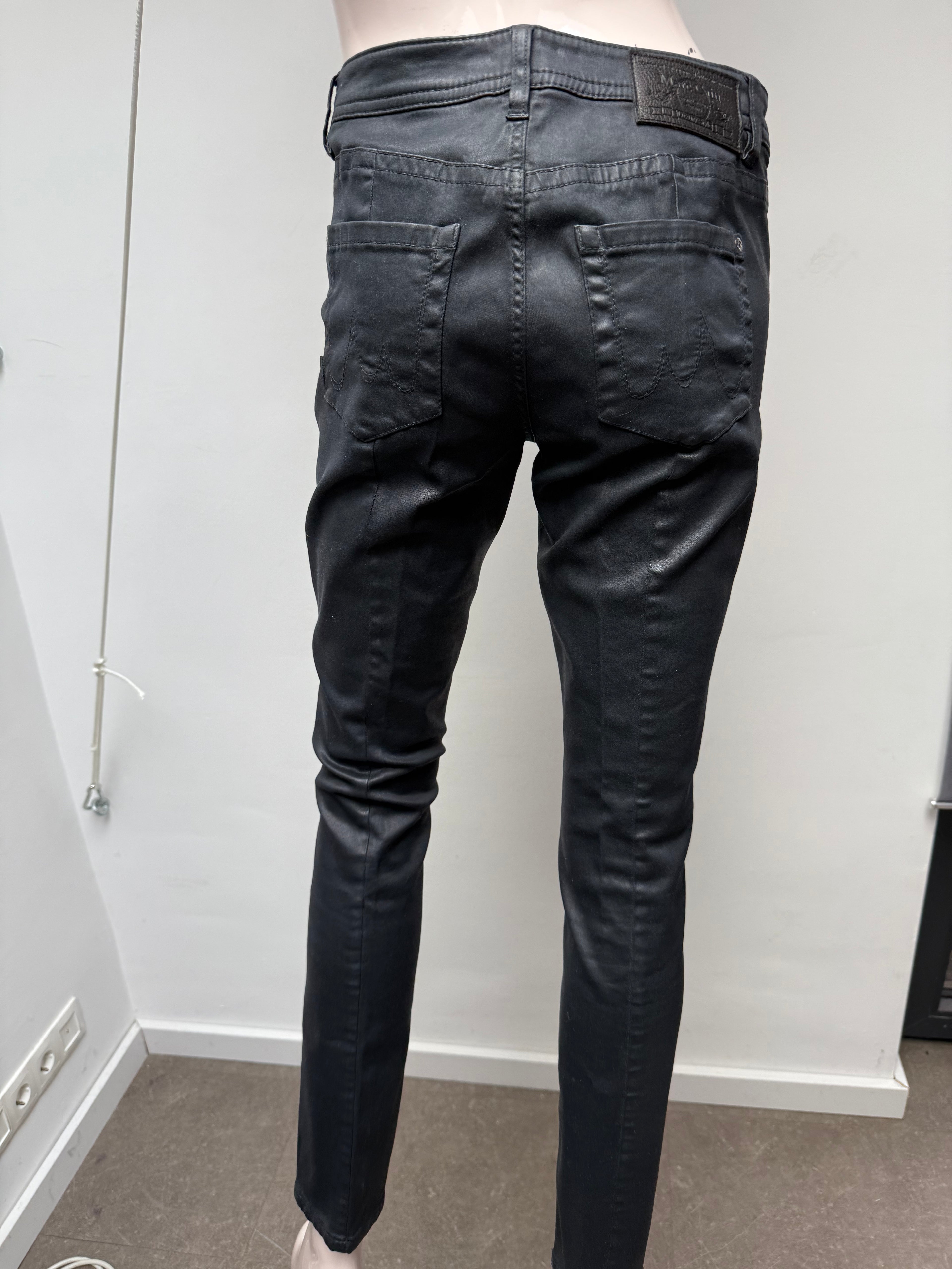 Marc Cain glanzende Broek maat 40 donkerblauw