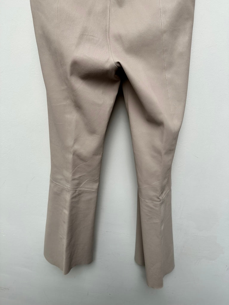 Dante6 - Broek - beige, stretchleer, uitlopende pijpen