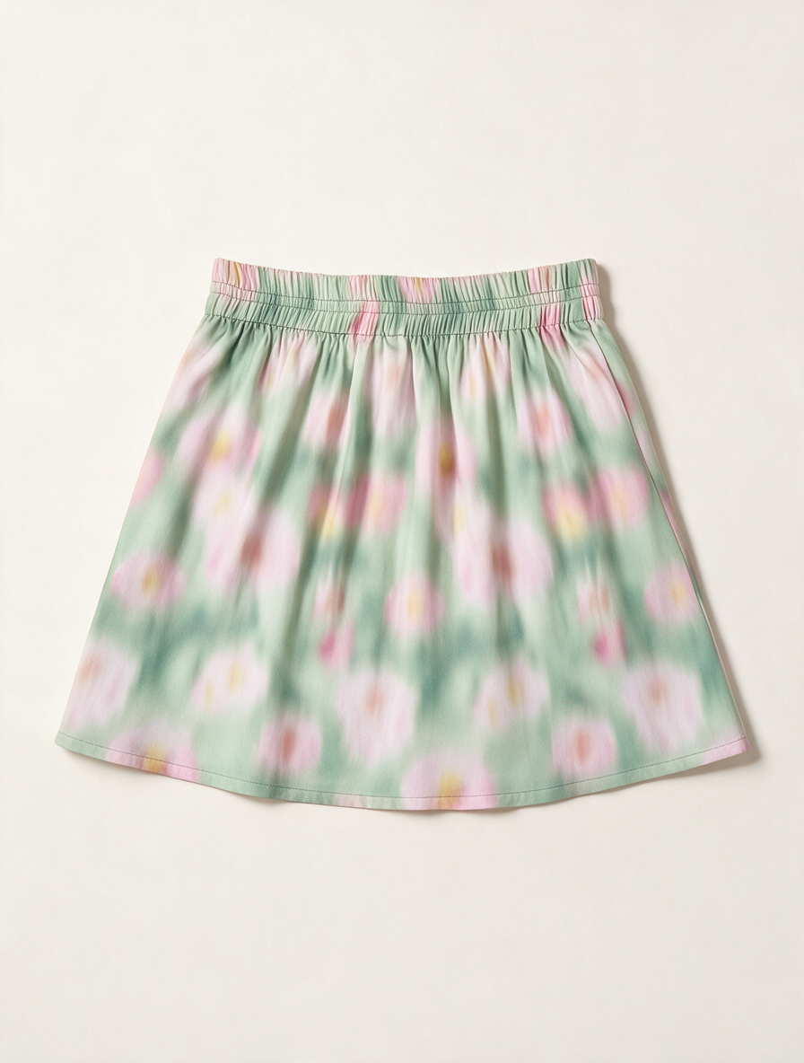 Another-Label - Rok - bloemenprint, elastische tailleband, soepelvallend - S