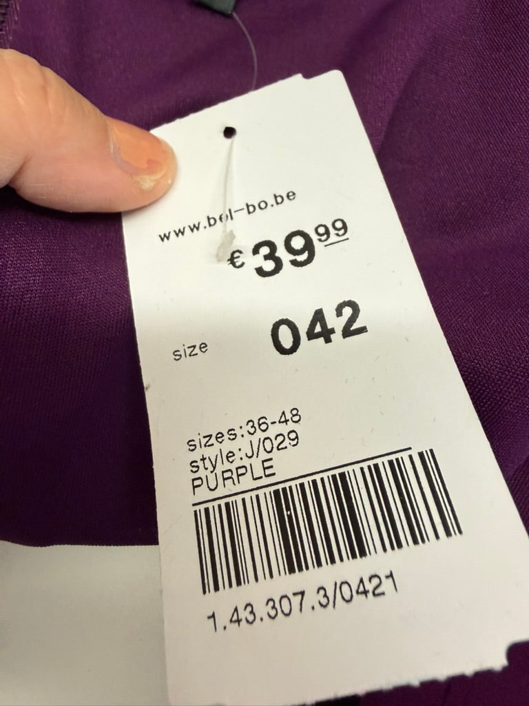 Bel&Bo - Jurk - paars, mouwloos, geplooid detail opzij - XL