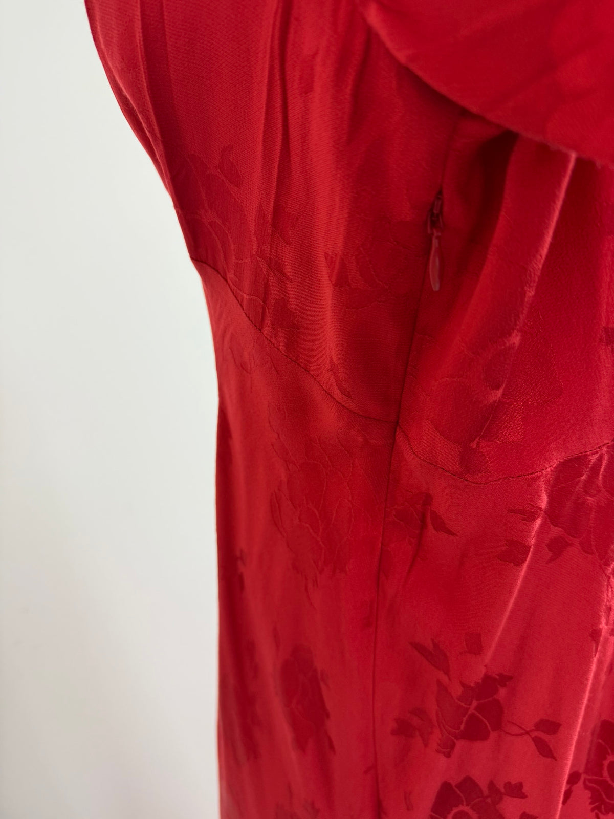 RIXO - Jurk - rood, V-hals, maxi-lengte - L