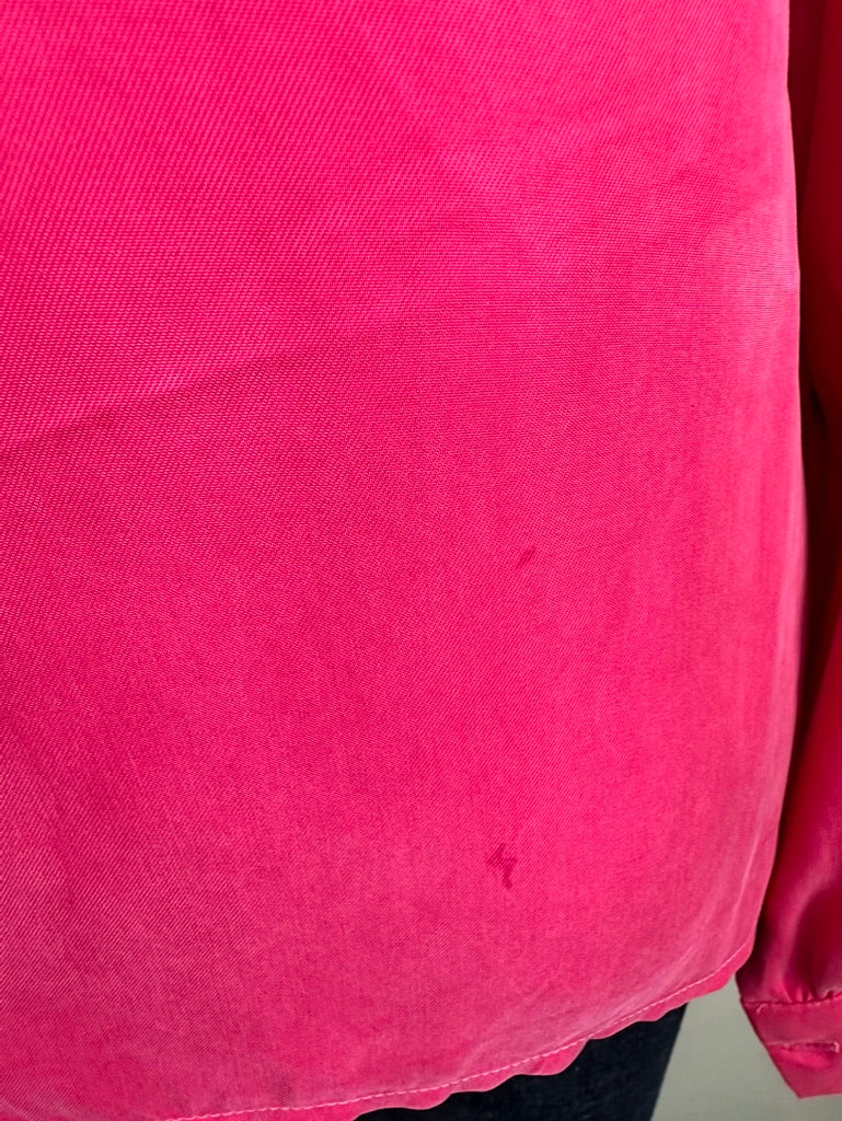 Roze zijden blouse maat M