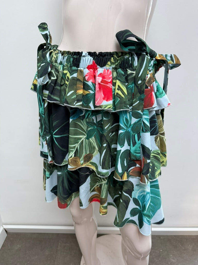 NO SECRETS - Rok - tropische print, gelaagd met ruches, elastische tailleband - IT 44