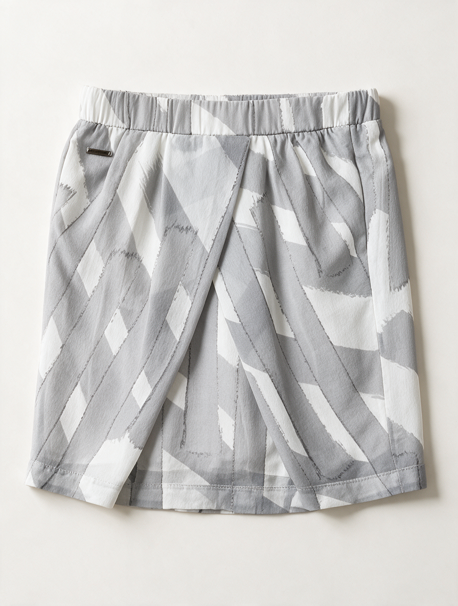 Calvin Klein Jeans - Rok - abstract grafisch patroon, elastische tailleband, plissé-details - S