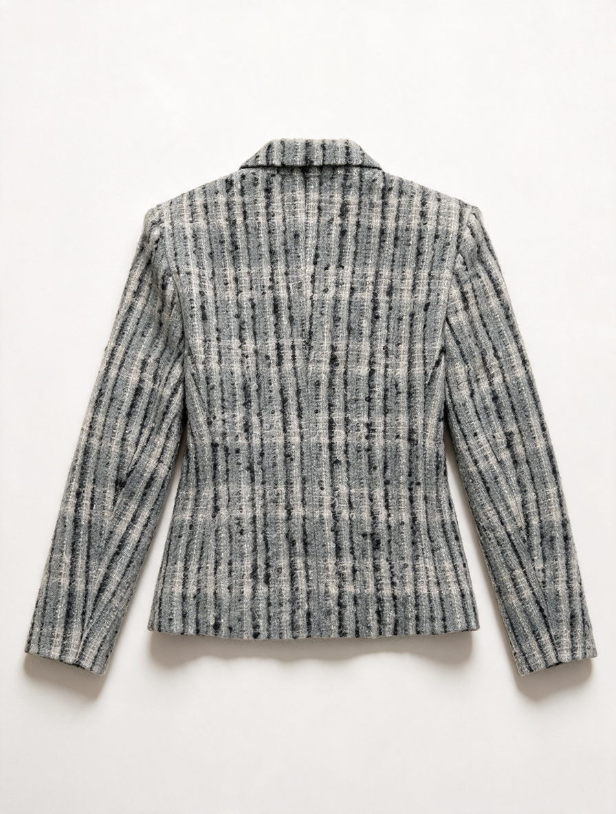 Laurèl - Blazer - grijs en zwart, streeppatroon, twee knopen - M