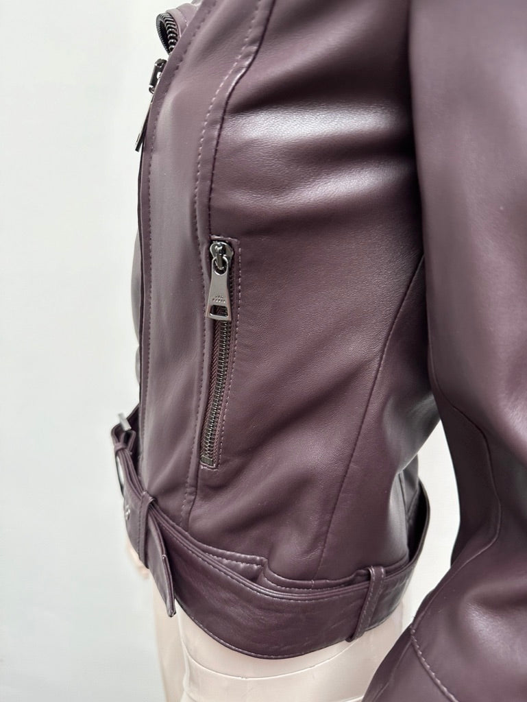 Ted Baker paars vegan leather jack maat 0