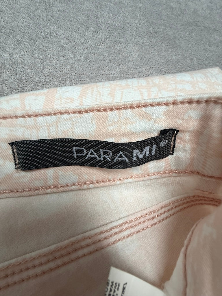 Para Mi Celine Skinny Jeans W40 L32 – Roze Beige Printbroek – Stretch Damesbroek