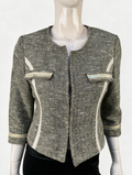 Blugirl Folies - Jas - gemêleerde tweed, goudkleurige accenten, getailleerd - M