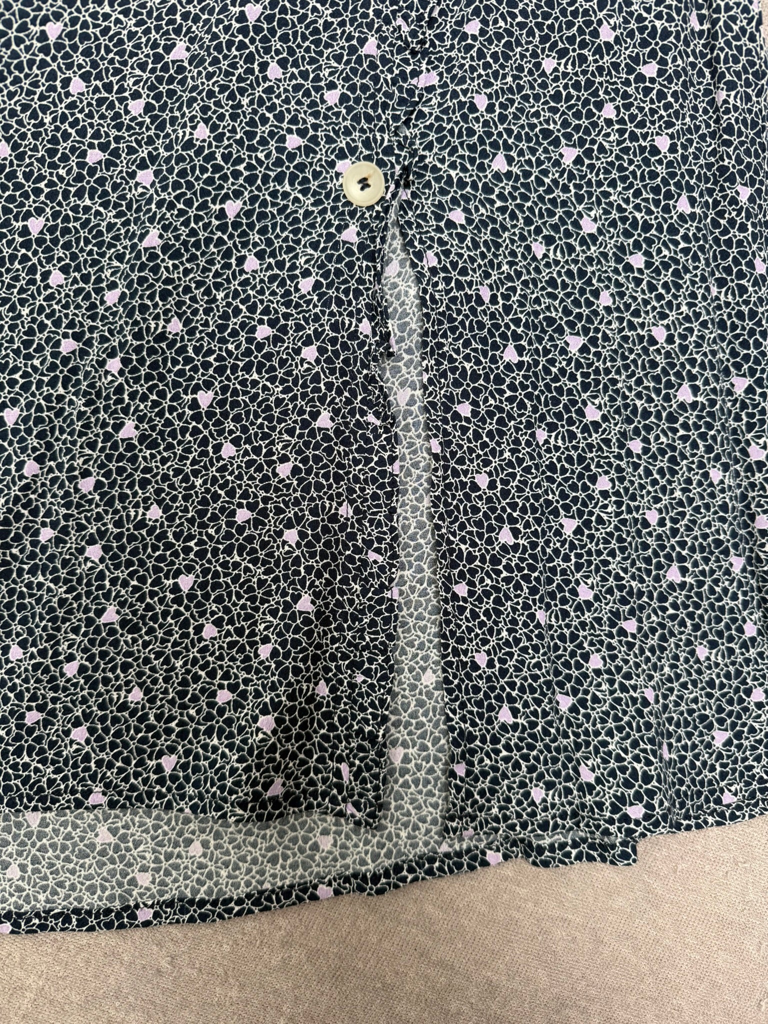 Grace & Mila midi rok met bloemenprint maat M – navy/lila