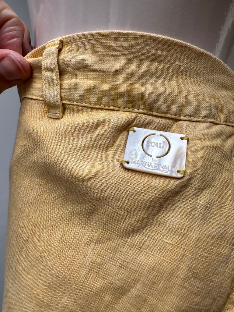 Marina Rinaldi gele linnen broek maat 44