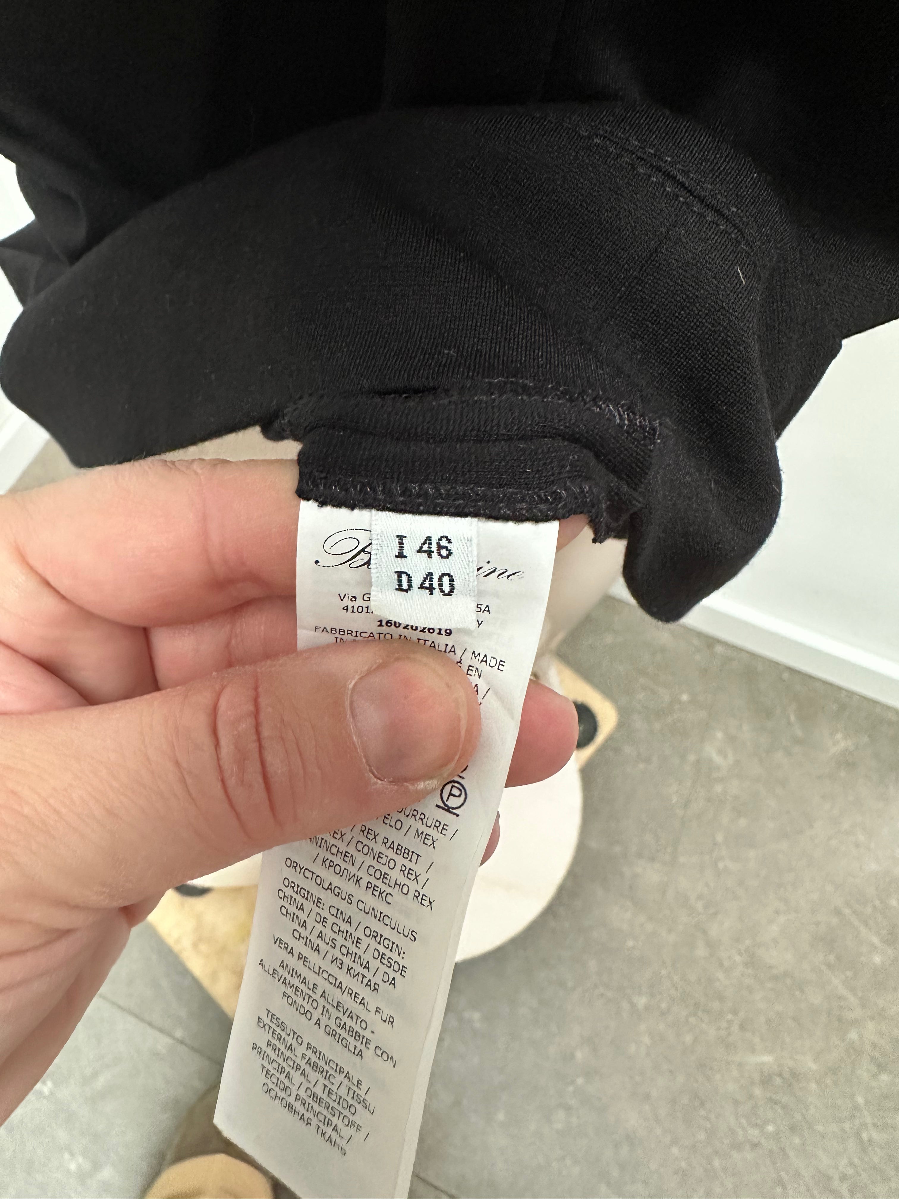 Blumarine zwarte jurk met bonten luipaard details maat 40