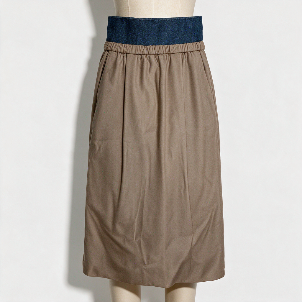 Fabiana Filippi Rok - bruin, elastische tailleband, gevoerd