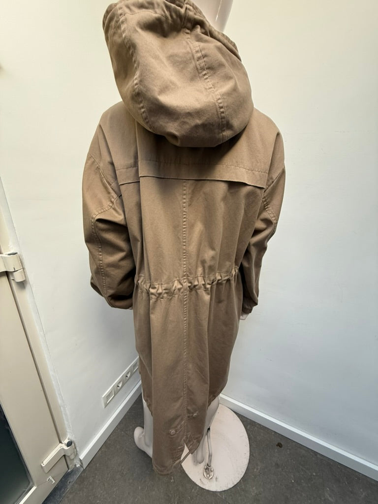 Marc O'Polo - Jas - beige, hoge kraag, drukknoopsluiting