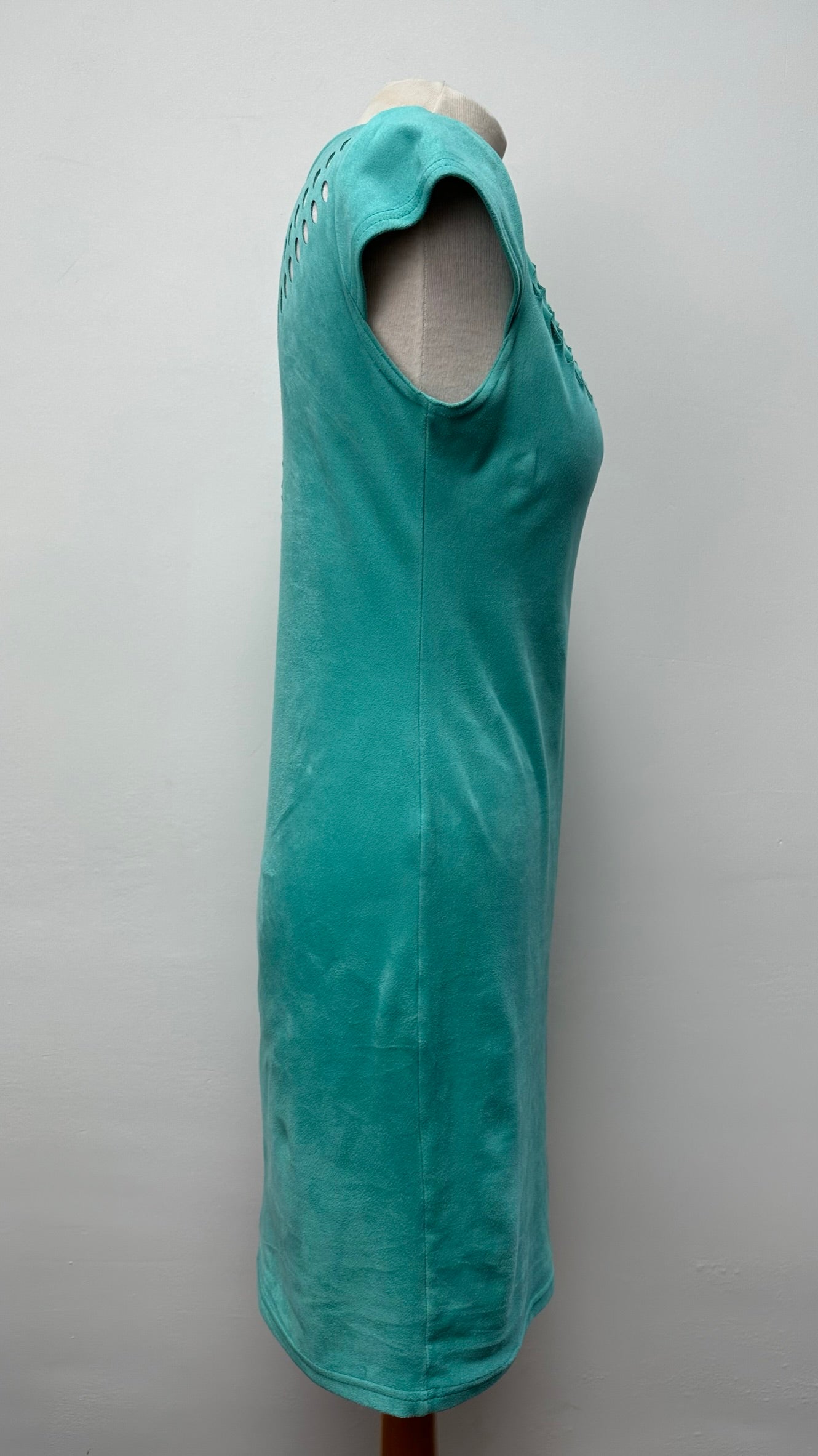 Jeff Gallano turquoise jurk met open print maat 2