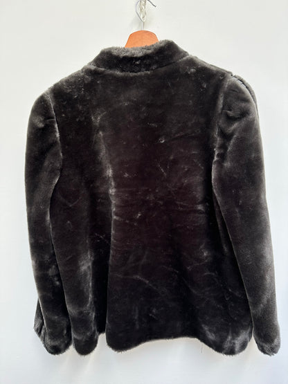 Outerlayers vintage fake fur jas grijs maat XL