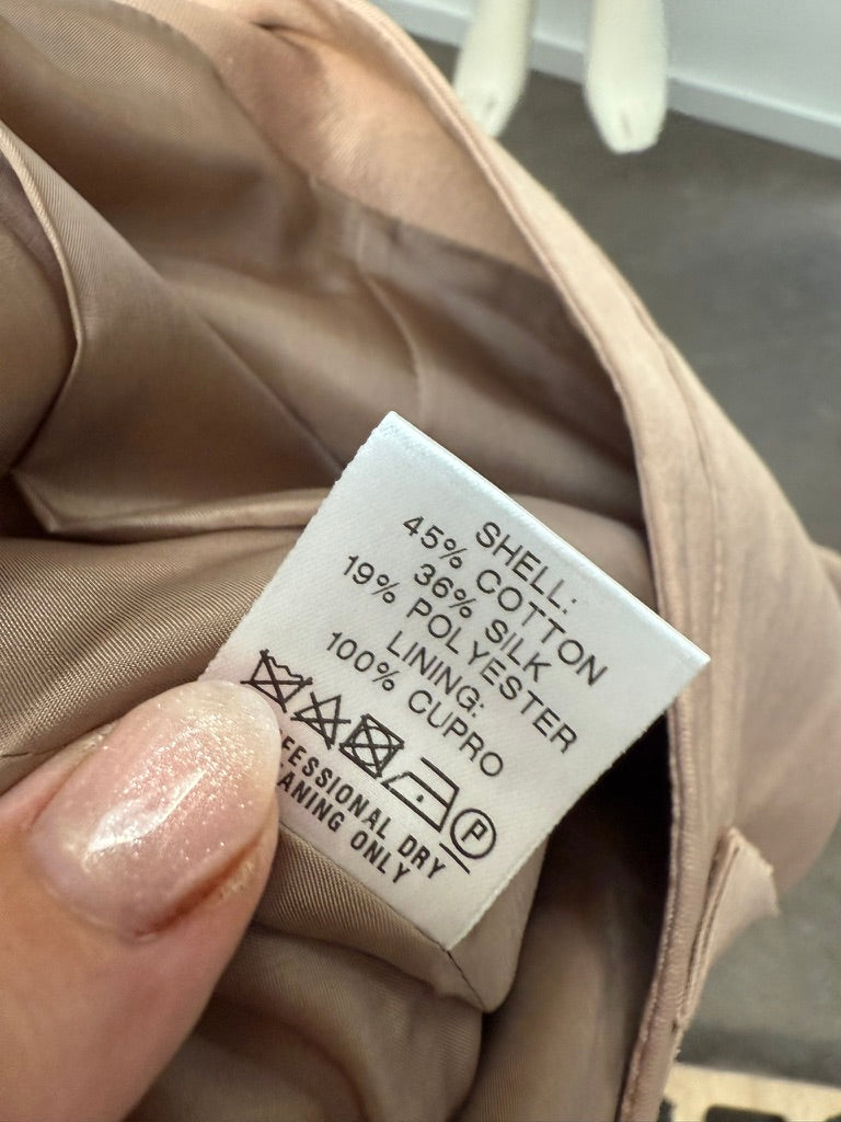 NATAN - Rok - beige/roze, glanzende stof, kokerrok - M