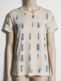 Second Female - T-shirt - tie-dye, crème en blauw, losse pasvorm - S