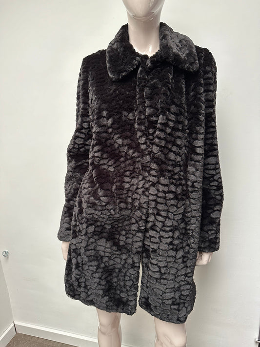 Tramontana zwarte fake fur jas maat XL