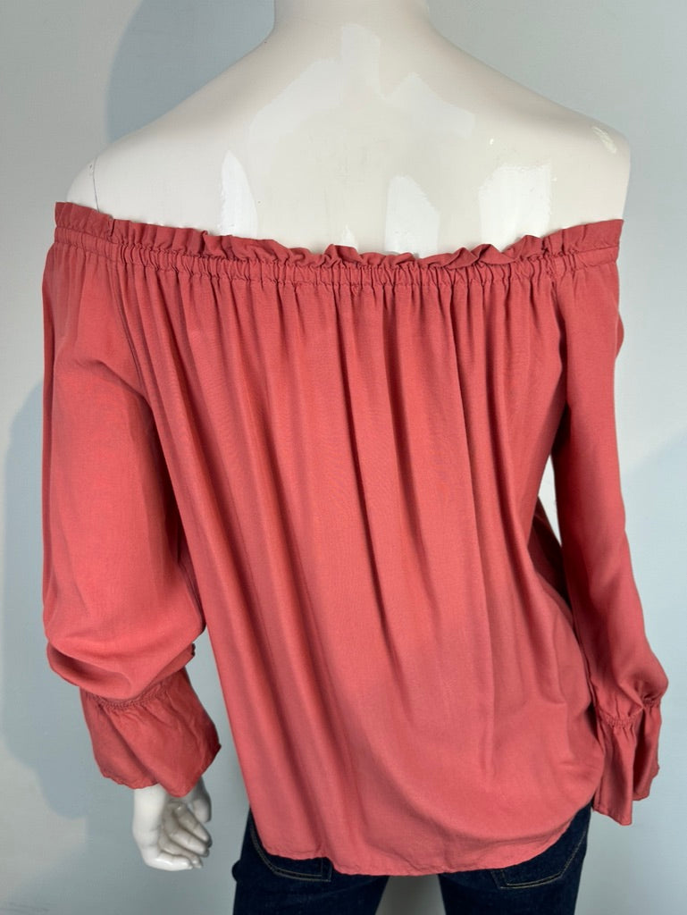 Subdued roestbruine blouse maat XS