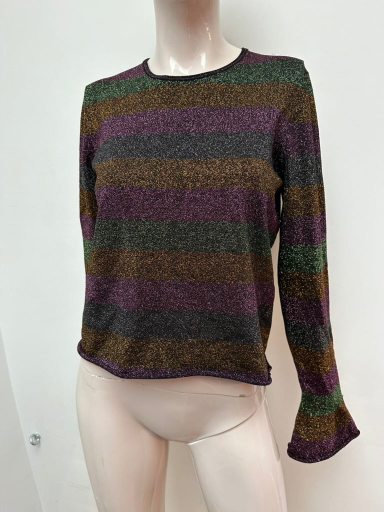 Zara knit trui met lurex maat L