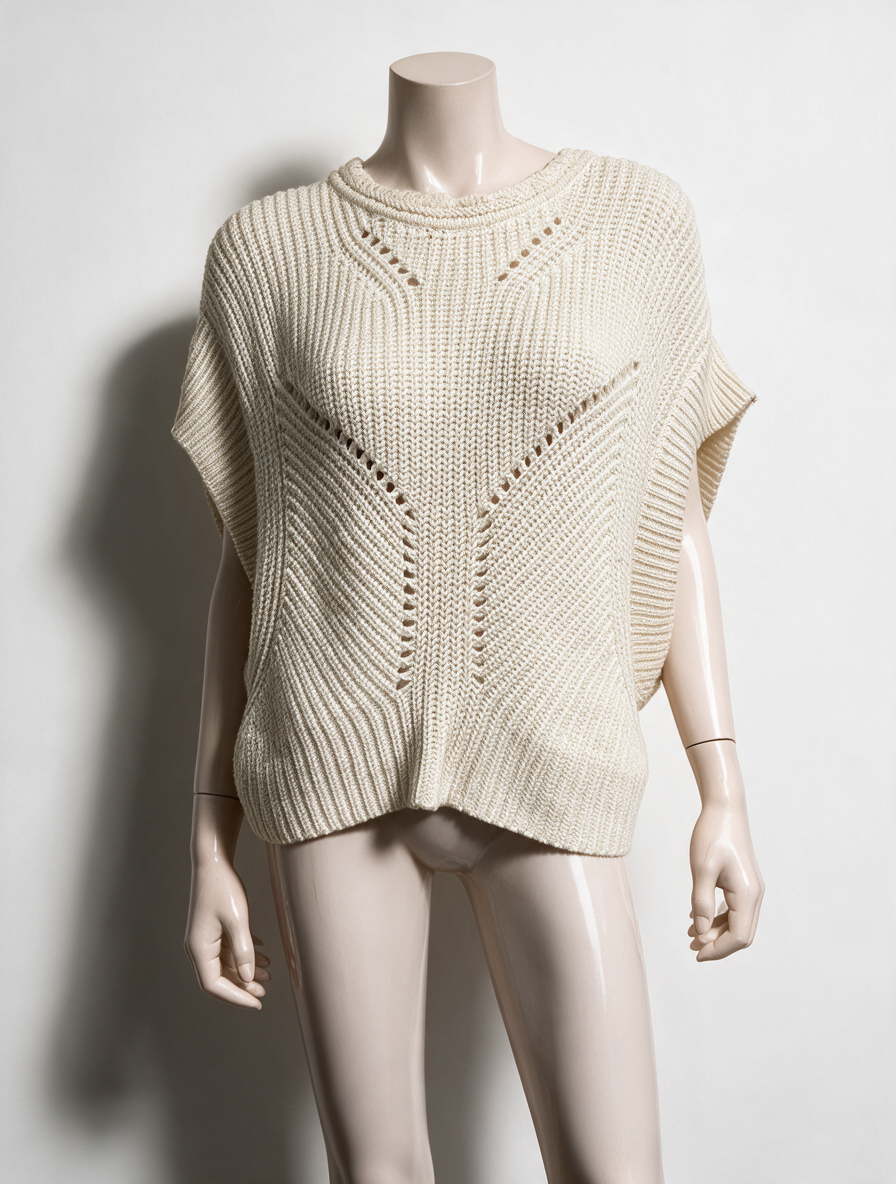 Isabel Marant - Trui - crème, mouwloos, opengewerkt patroon - S