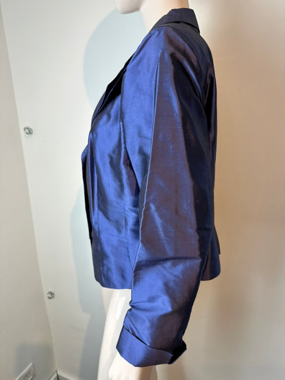 MOQ colbert van zijde in blauw maat 44