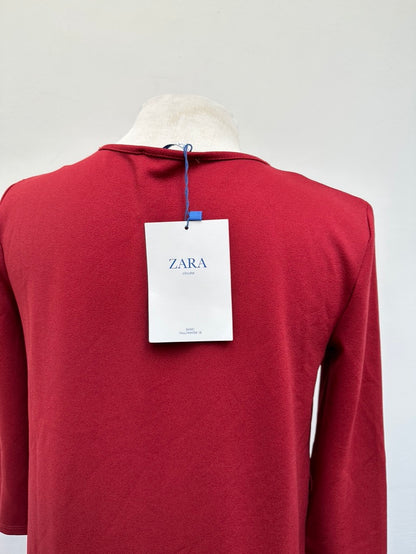Zara wijnrode jurk met zakken maat S