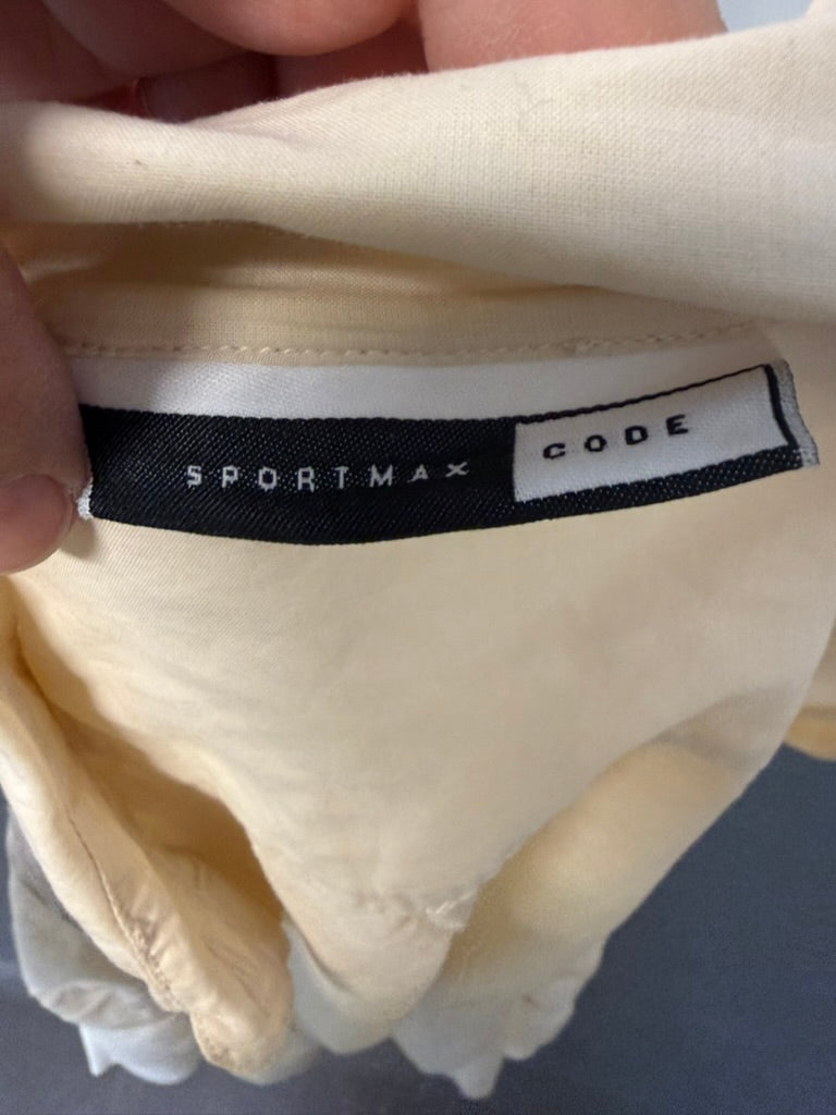 SPORTMAX CODE - Blouse - beige, decoratieve stiksels, knoopsluiting maat 36