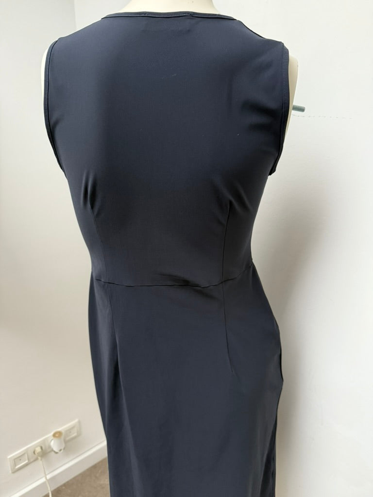 Studio Anneloes - Jurk - donkerblauw, V-hals, plissé detail - S