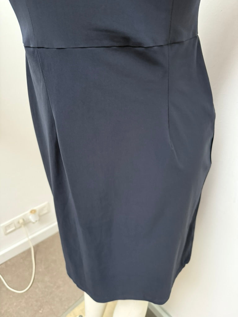 Studio Anneloes - Jurk - donkerblauw, V-hals, plissé detail - S