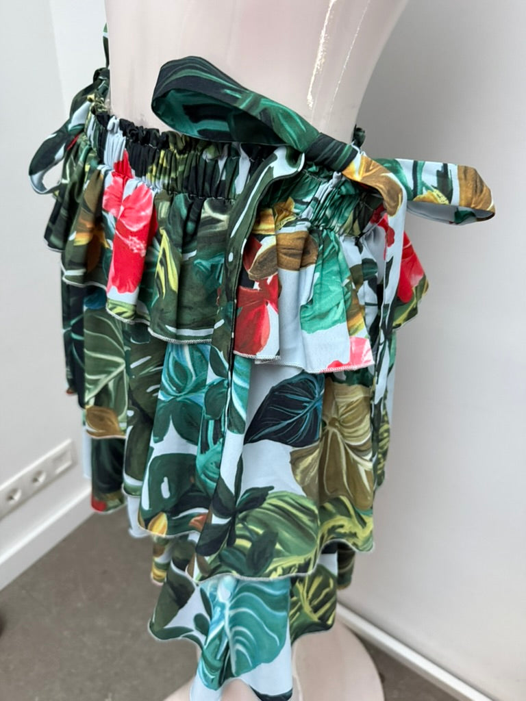 NO SECRETS - Rok - tropische print, gelaagd met ruches, elastische tailleband - IT 44