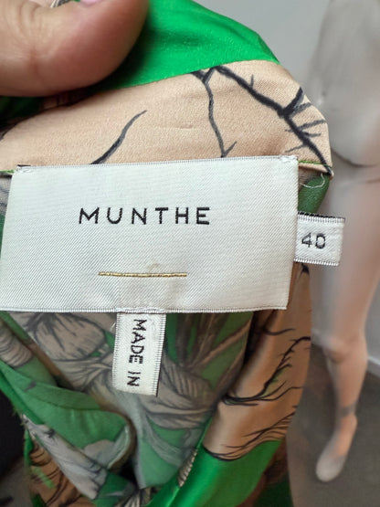 Munthe jurk groen/beige maat 40
