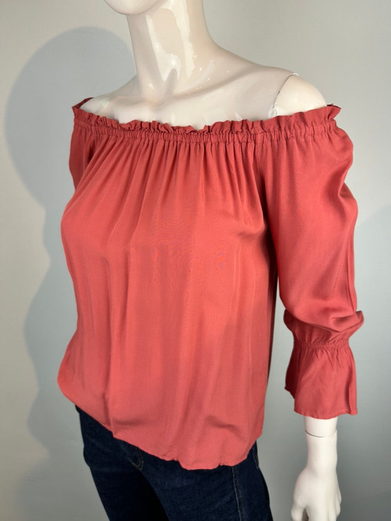 Subdued roestbruine blouse maat XS