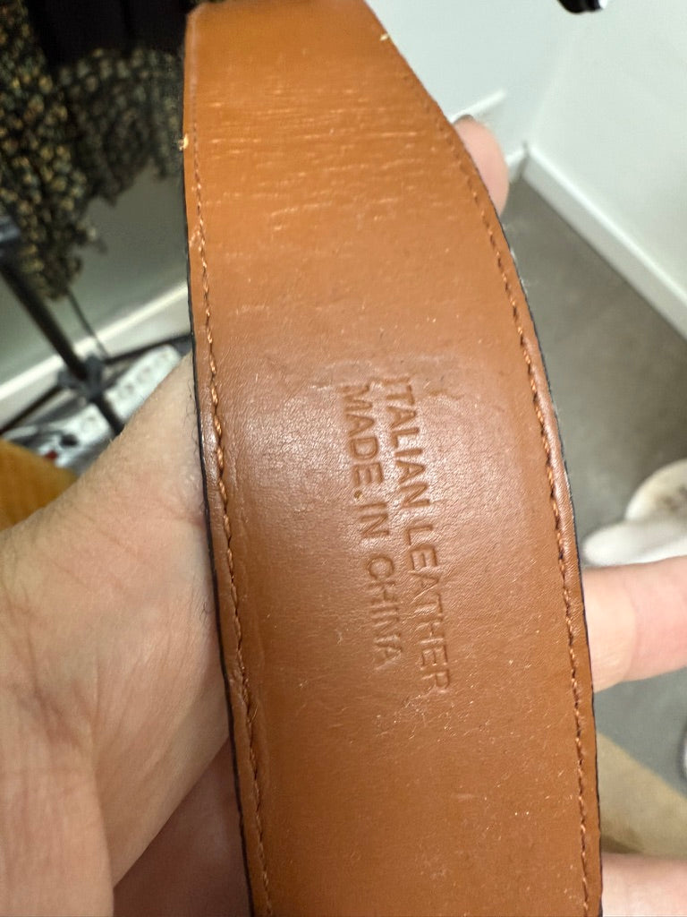 Ralph Lauren - Riem - zwart, krokodillenprint, Italiaans leer