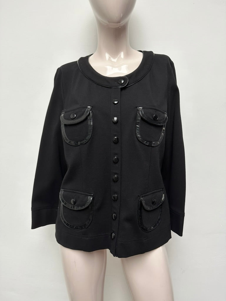 Gerard Darel - Blazer - zwart, ronde hals, knoopsluiting - L