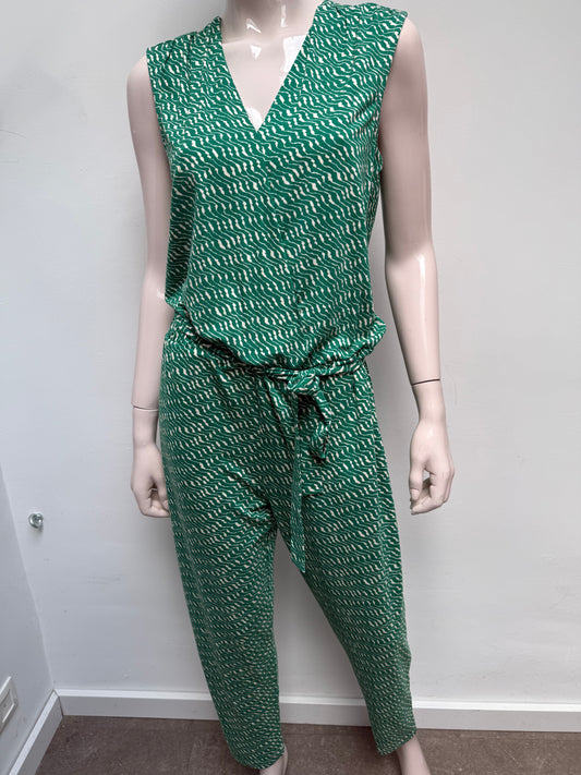 Expresso Jumpsuit maat M groen, beige