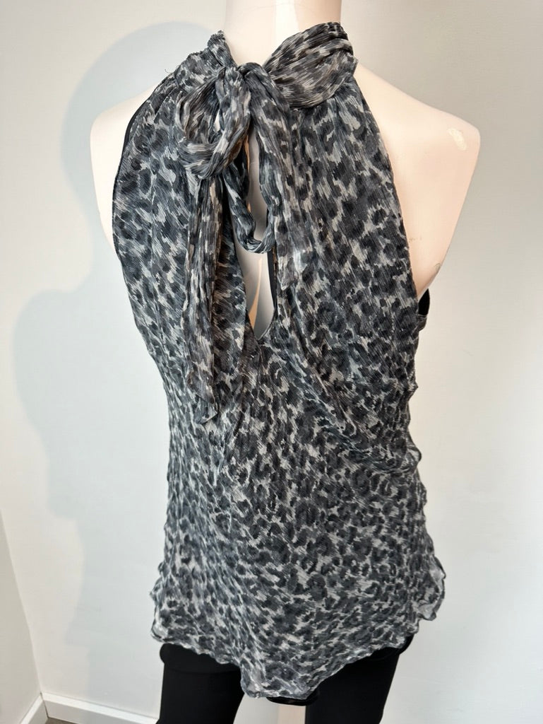 Louisa Cerano top in animal print grijs/zwart maat 42