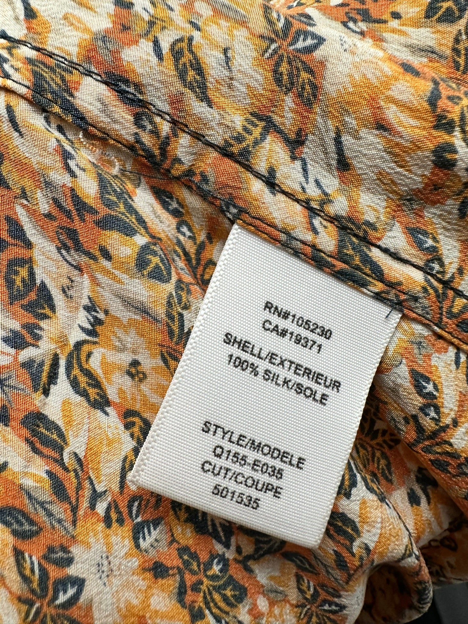 Equipment zijden blouse met print maat S