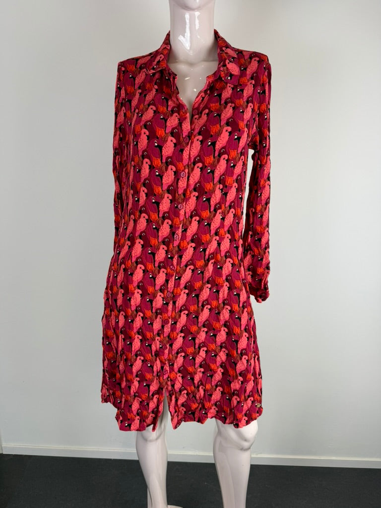 Fabienne Chapot - Jurk - meerkleurig, papegaaienprint, knoopsluiting - M
