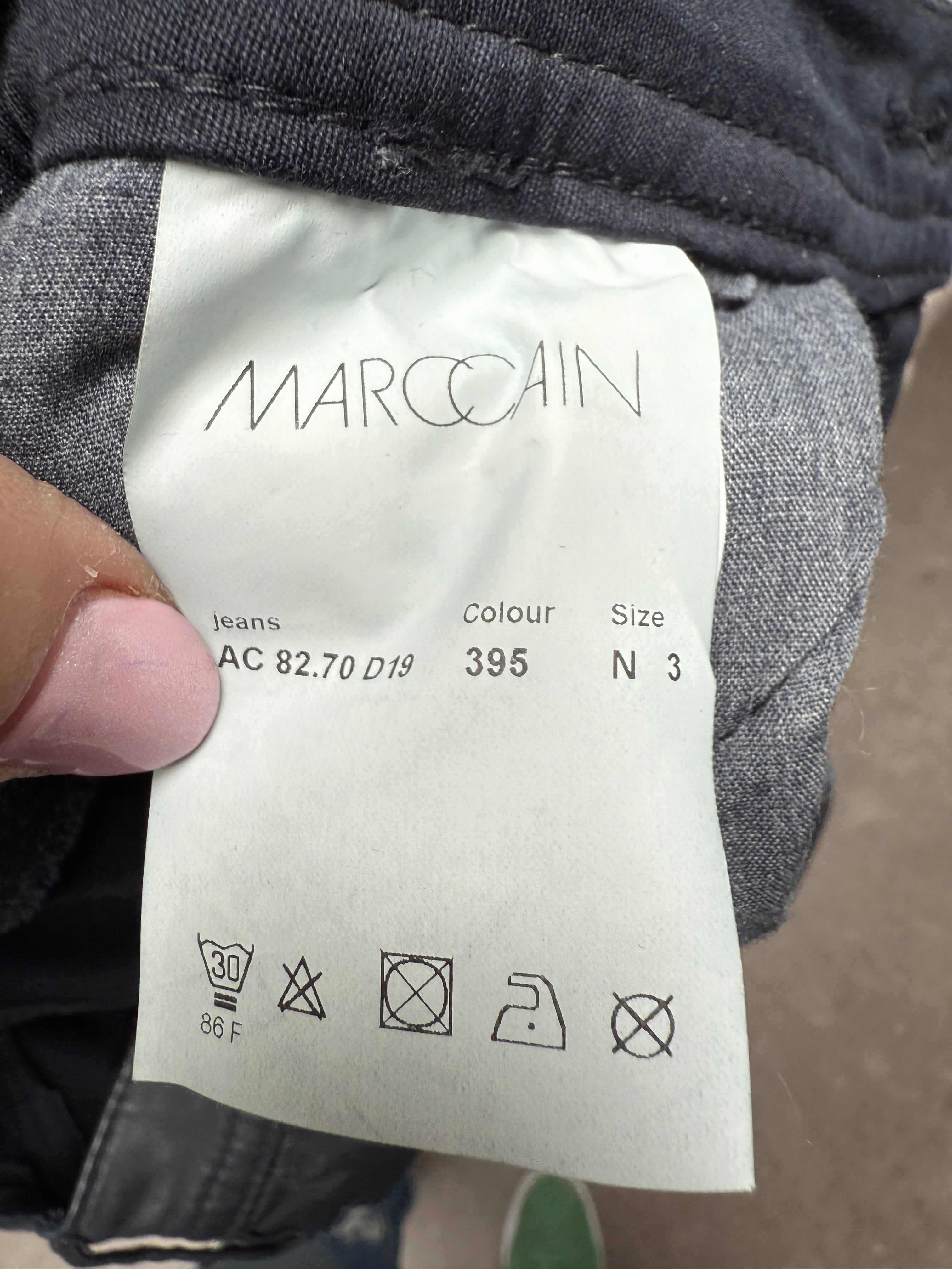 Marc Cain glanzende Broek maat 40 donkerblauw