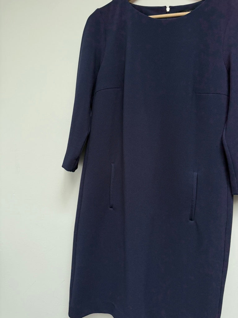 Betty Barclay - Jurk - diepblauw, 3/4 mouw, ronde hals - M