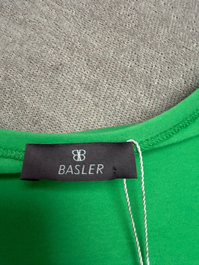 Basler Dames T-Shirt Groen – Luxe Basic Shirt met Strass Halslijn – Maat 44 – Nieuw met Labels