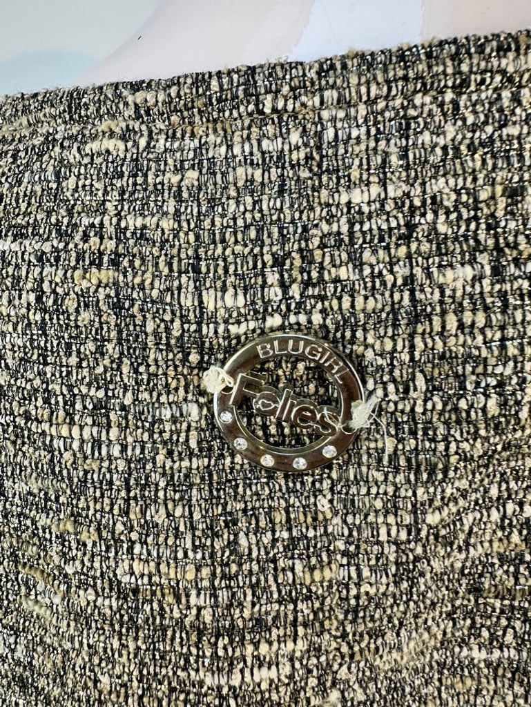 Blugirl Folies - Jas - gemêleerde tweed, goudkleurige accenten, getailleerd - M