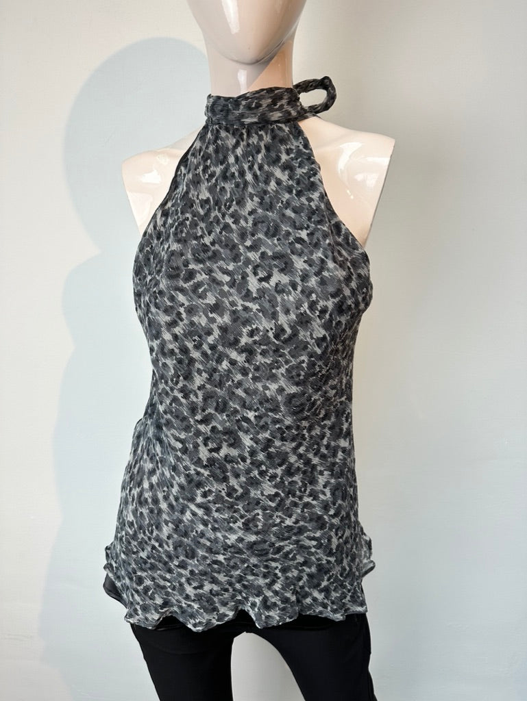 Louisa Cerano top in animal print grijs/zwart maat 42